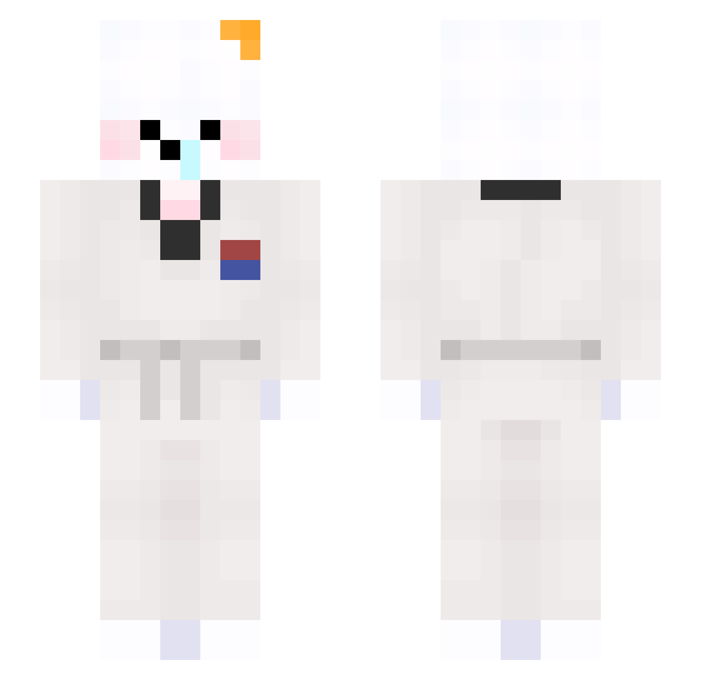 x0rud Minecraft skin, front and back view