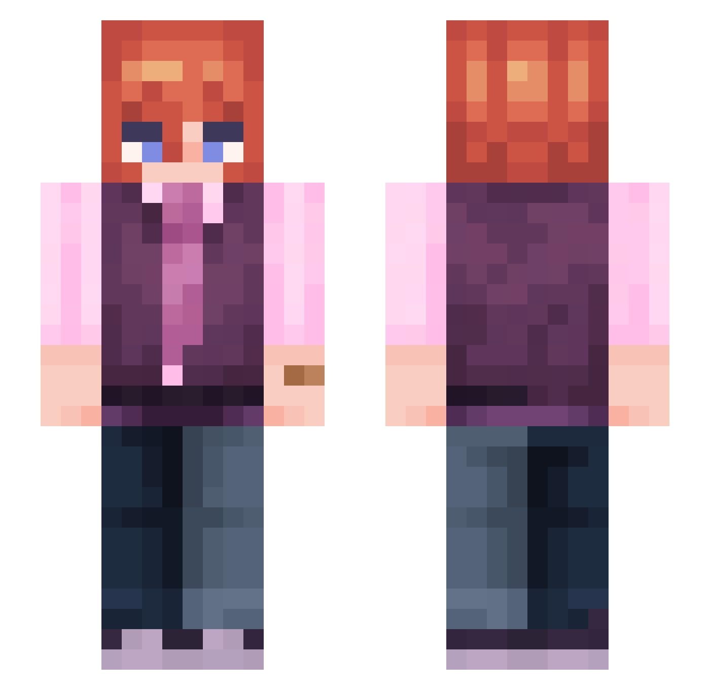 pezimistiic Minecraft skin, front and back view