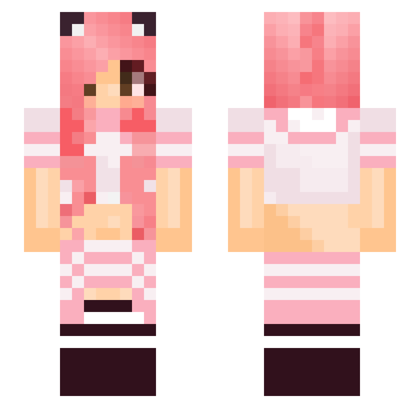 Ro3Buck Minecraft skin, front and back view