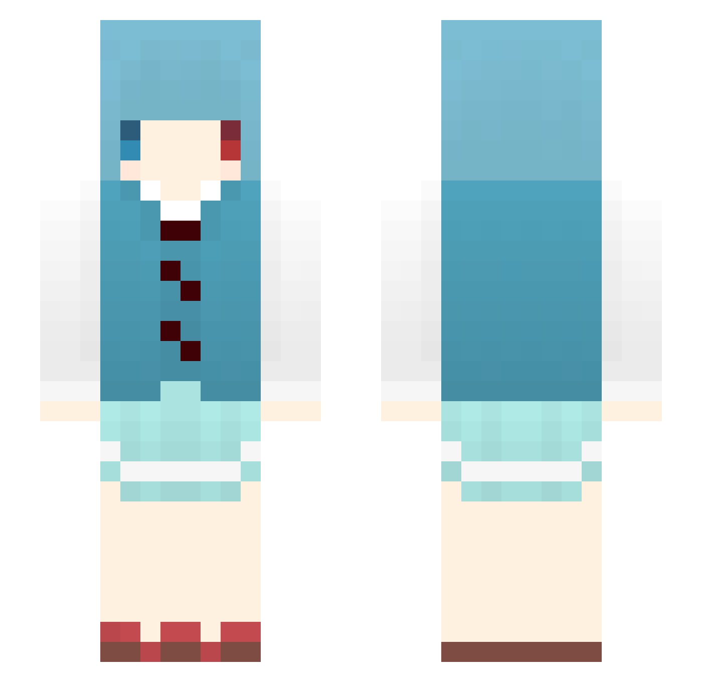 Sazakeri Minecraft skin, front and back view