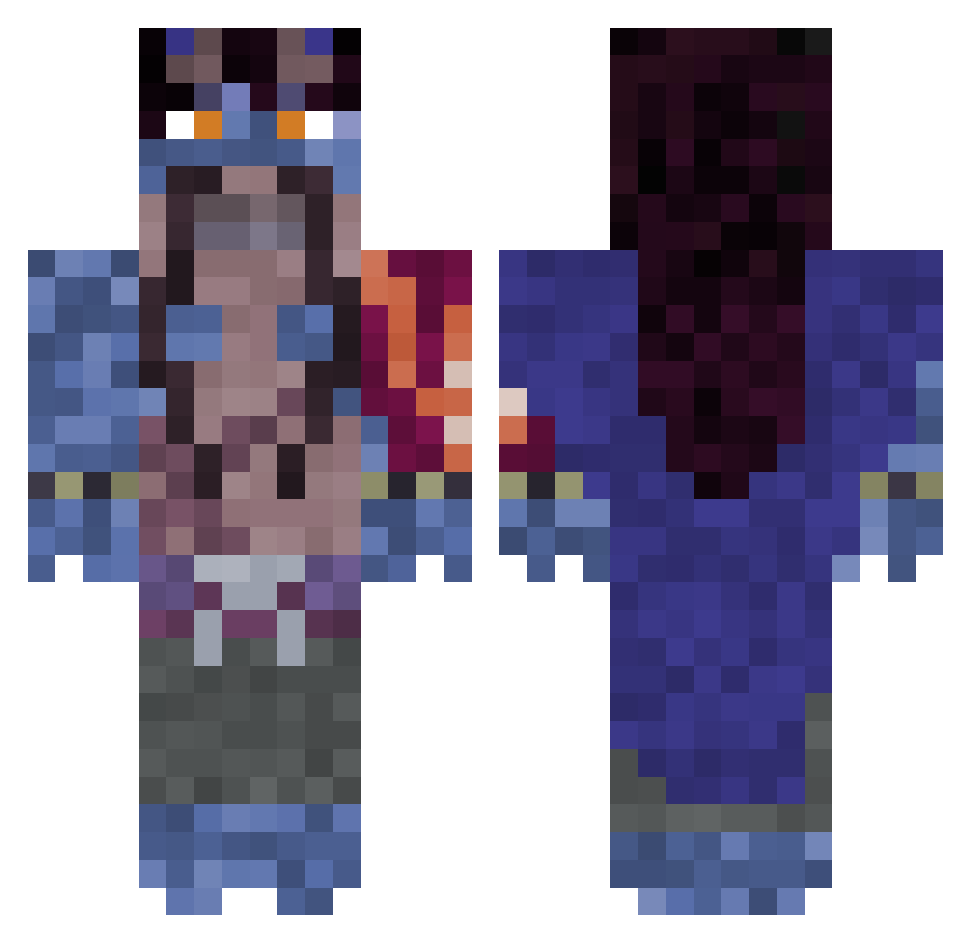 Melvin2009 Minecraft skin, front and back view
