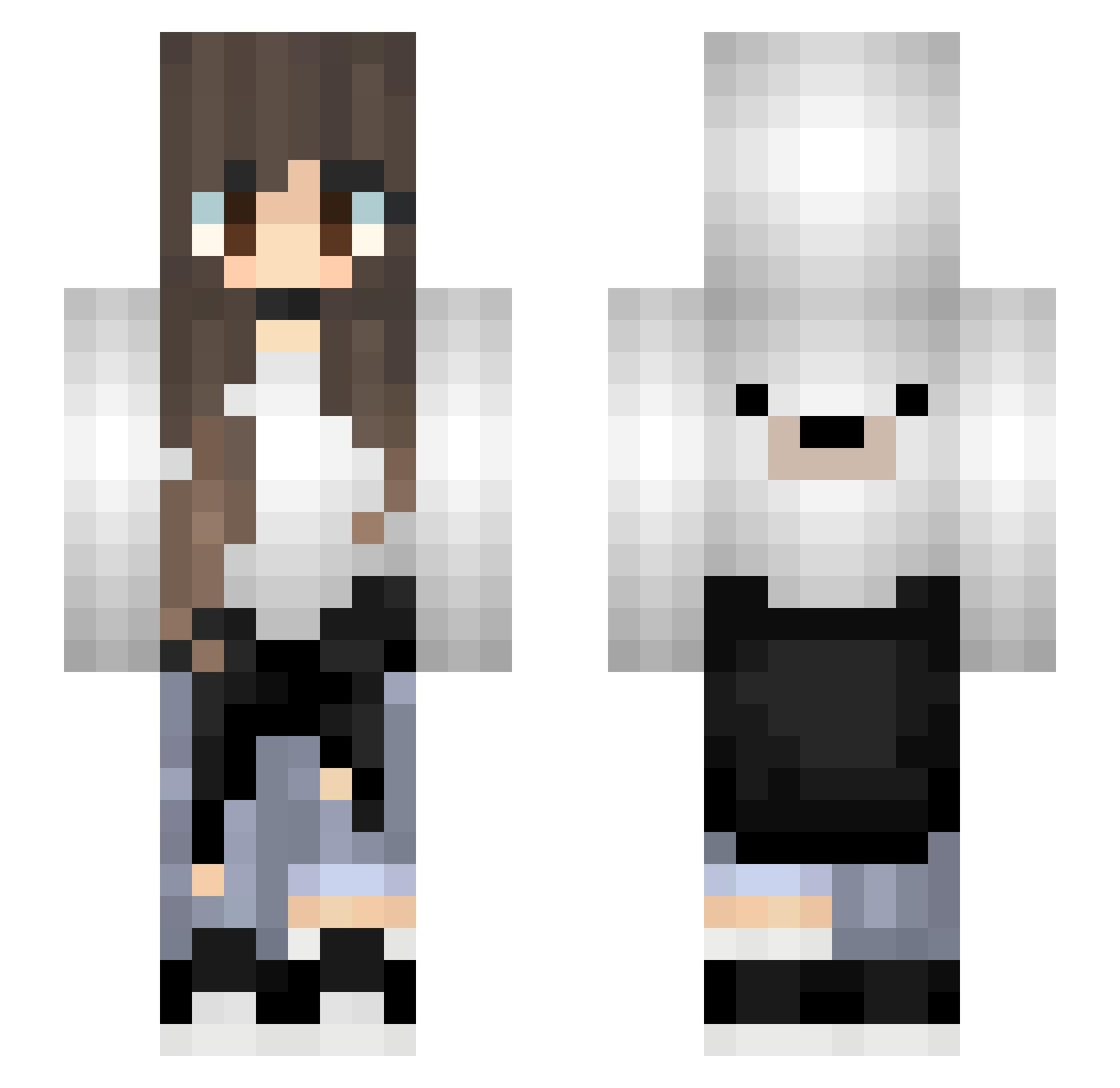 Pandora_CJ Minecraft skin, front and back view