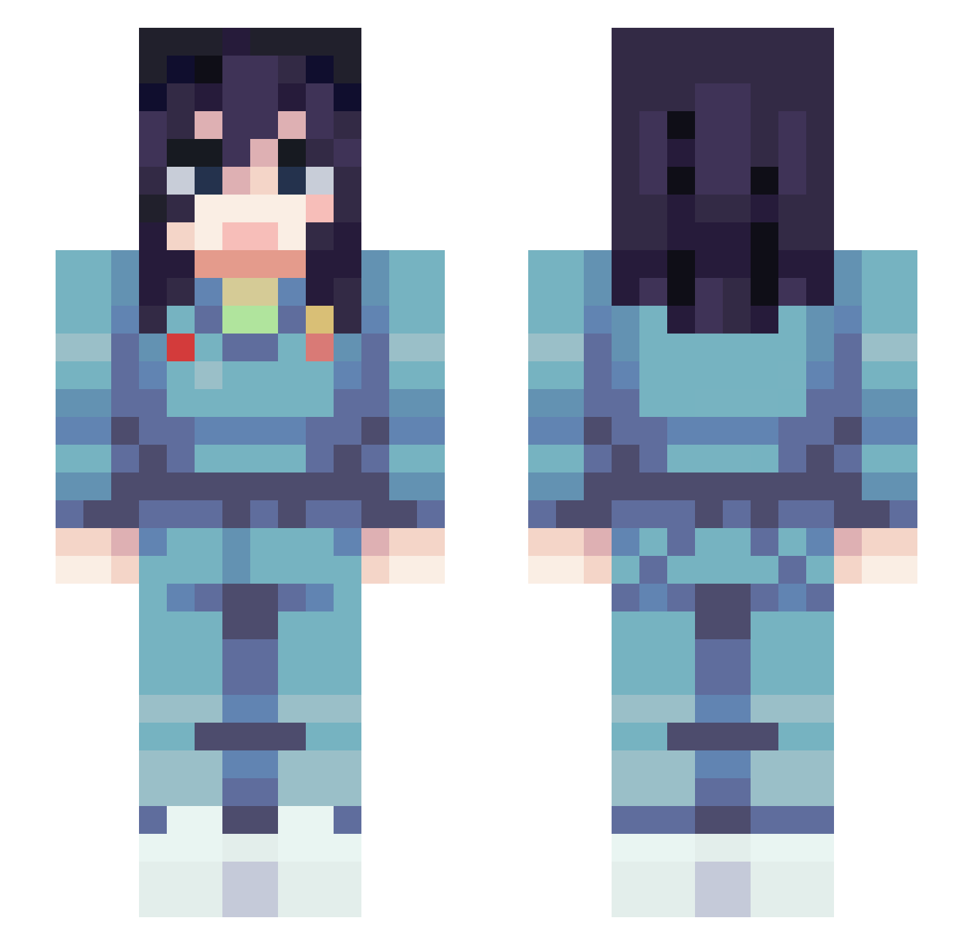 vSolar Minecraft skin, front and back view