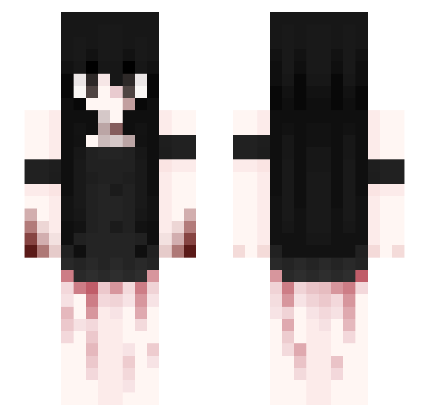 Etsi Minecraft skin, front and back view