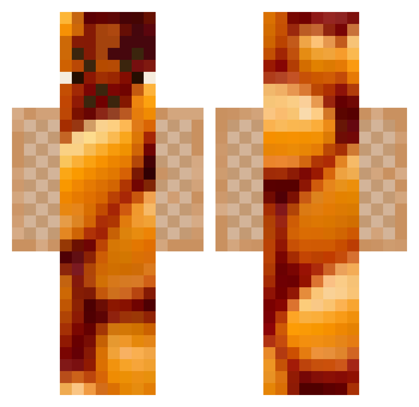 ciggiesandie Minecraft skin, front and back view