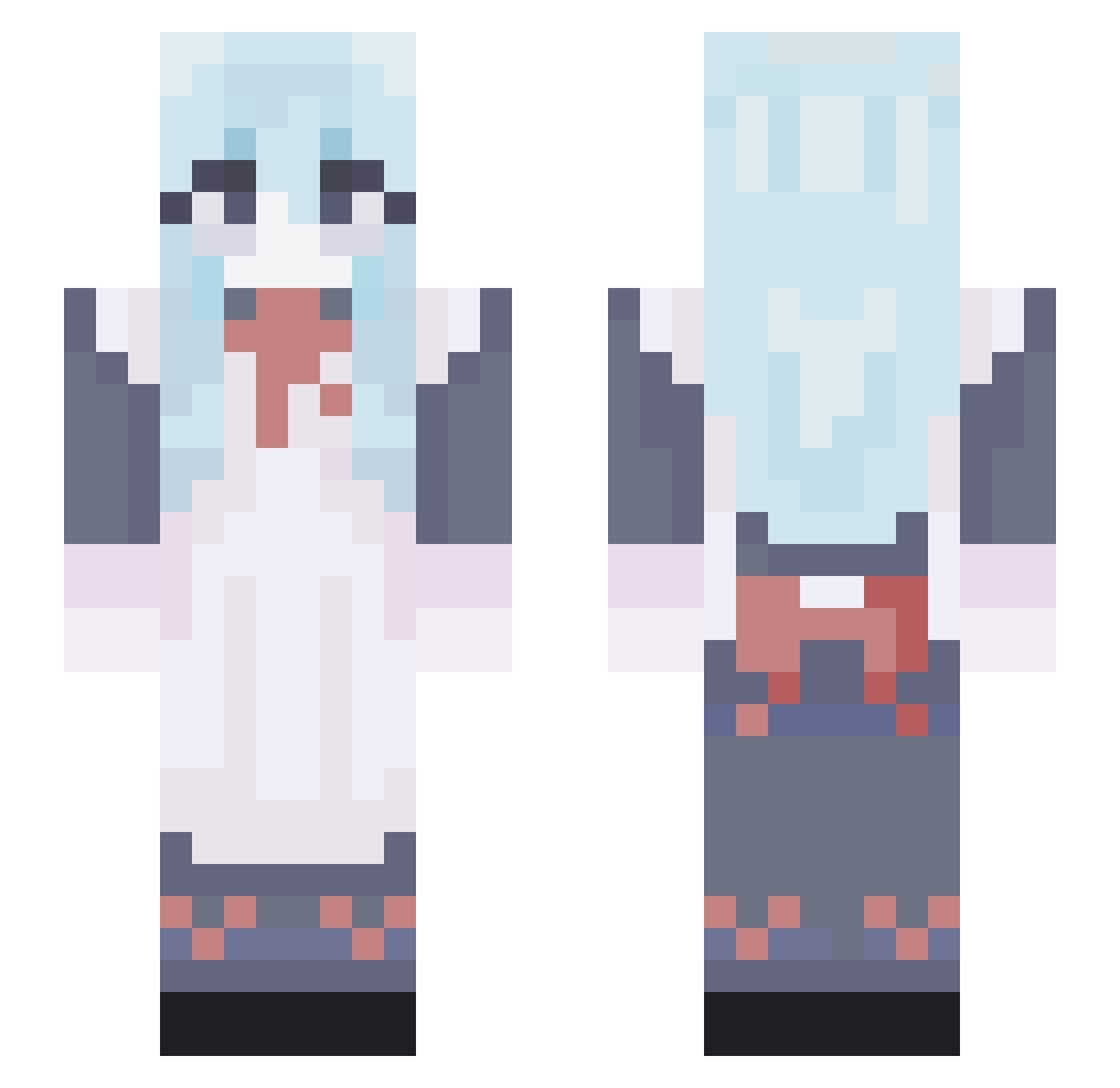 LeahRoar Minecraft skin, front and back view
