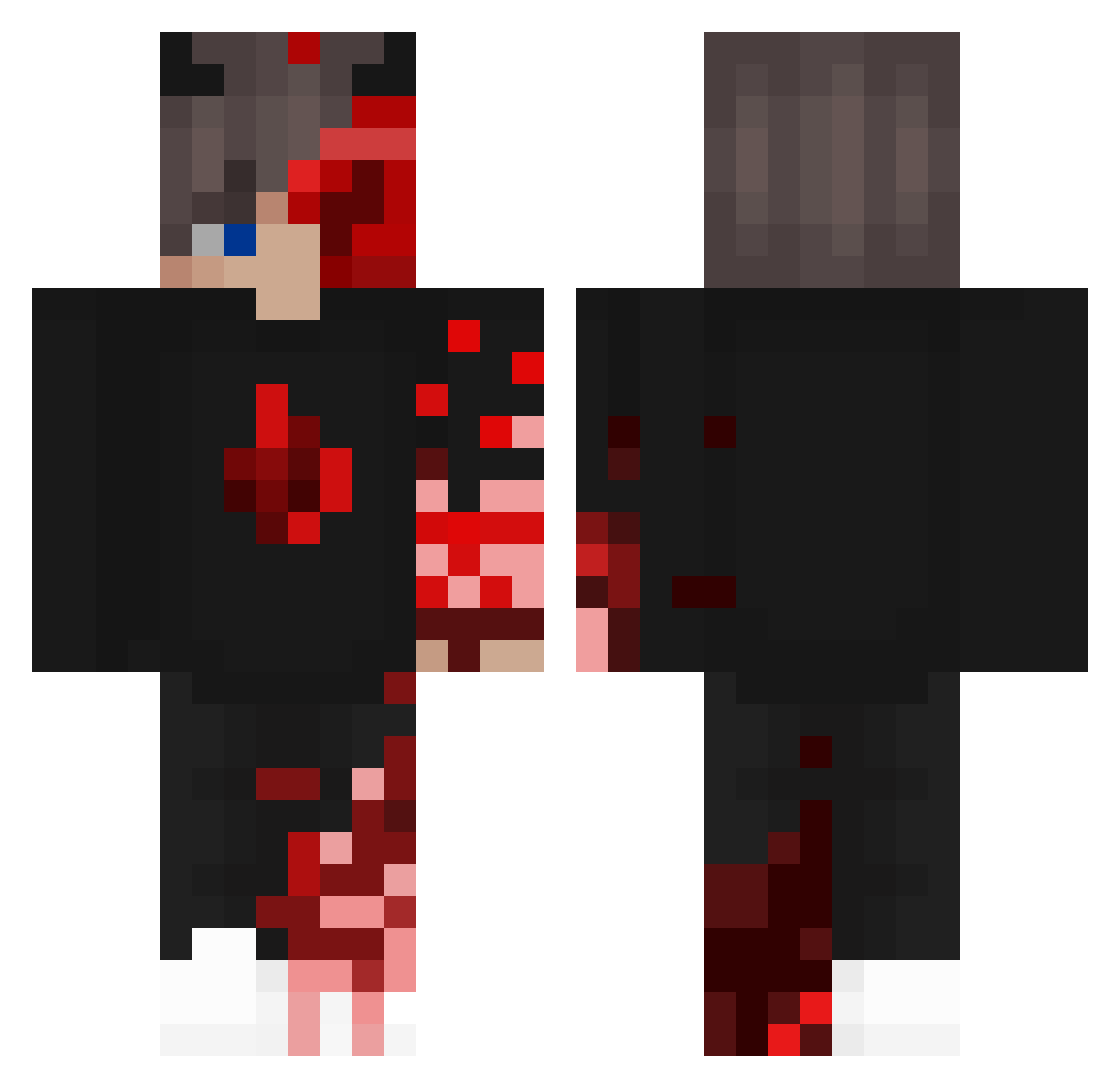 xD4visPL Minecraft skin, front and back view