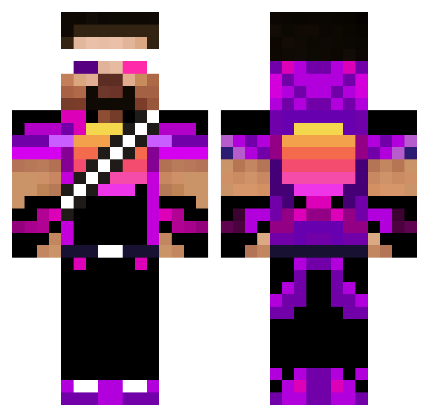 RetroWolfGaming Minecraft skin, front and back view