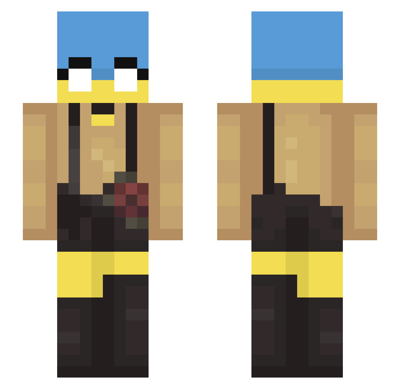 Cute_Chora Minecraft skin, front and back view