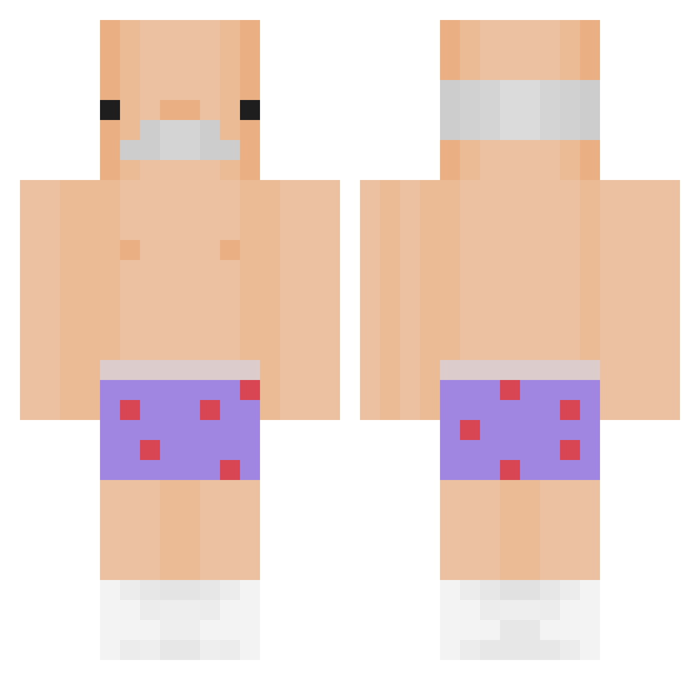 hwux Minecraft skin, front and back view