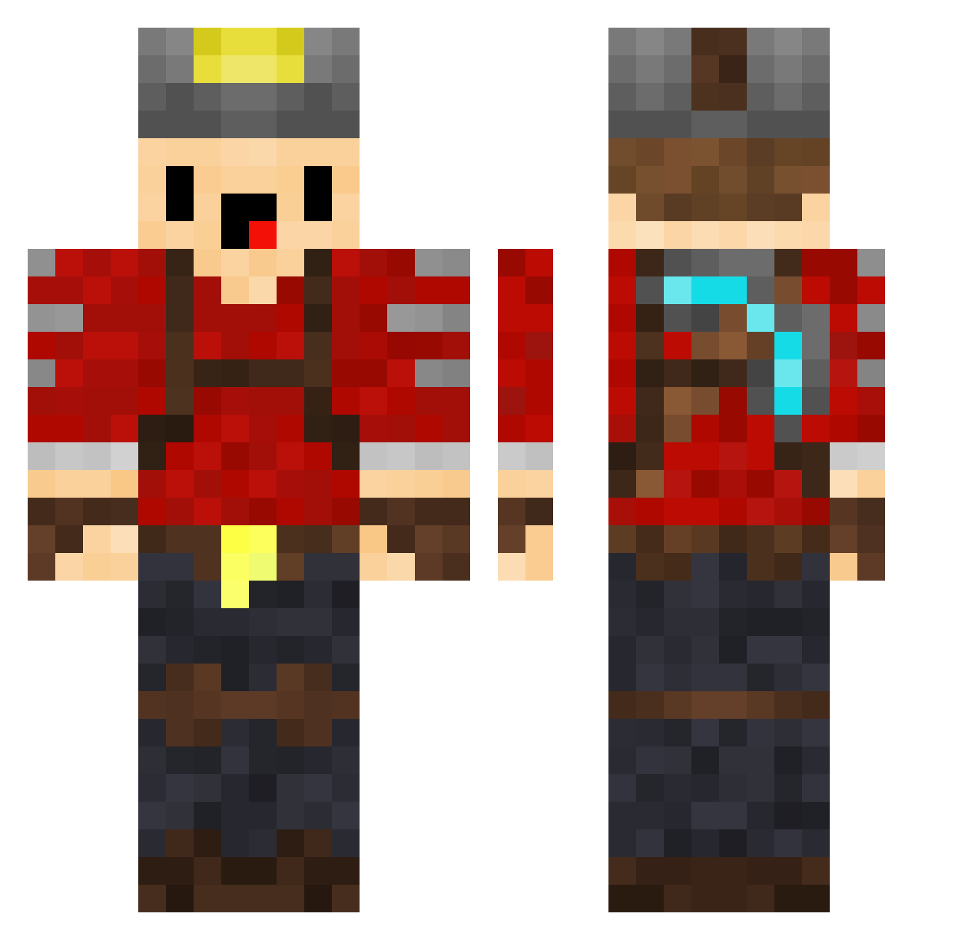 zMxrtin Minecraft skin, front and back view