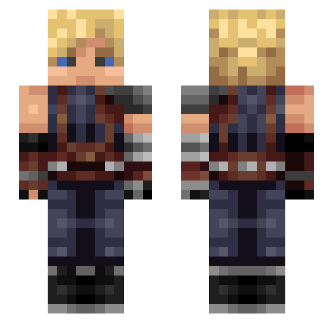 LordArcale Minecraft skin, front and back view