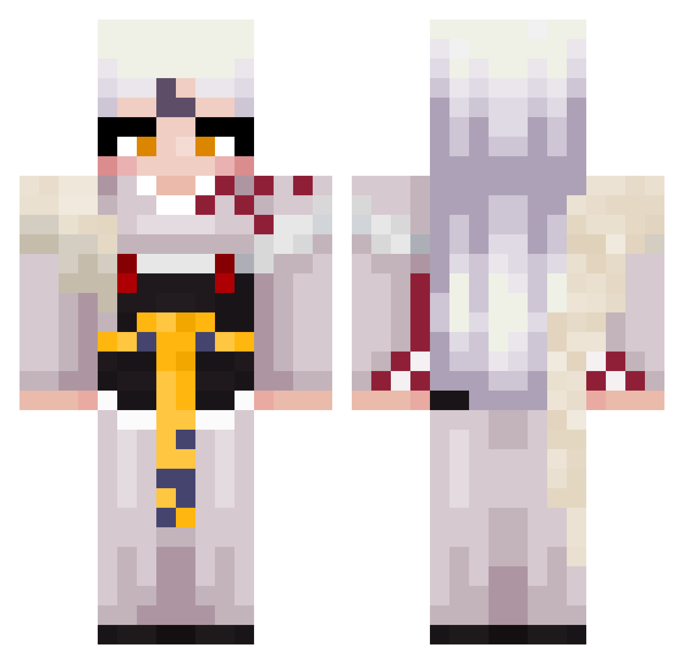 Bankai0403 Minecraft skin, front and back view