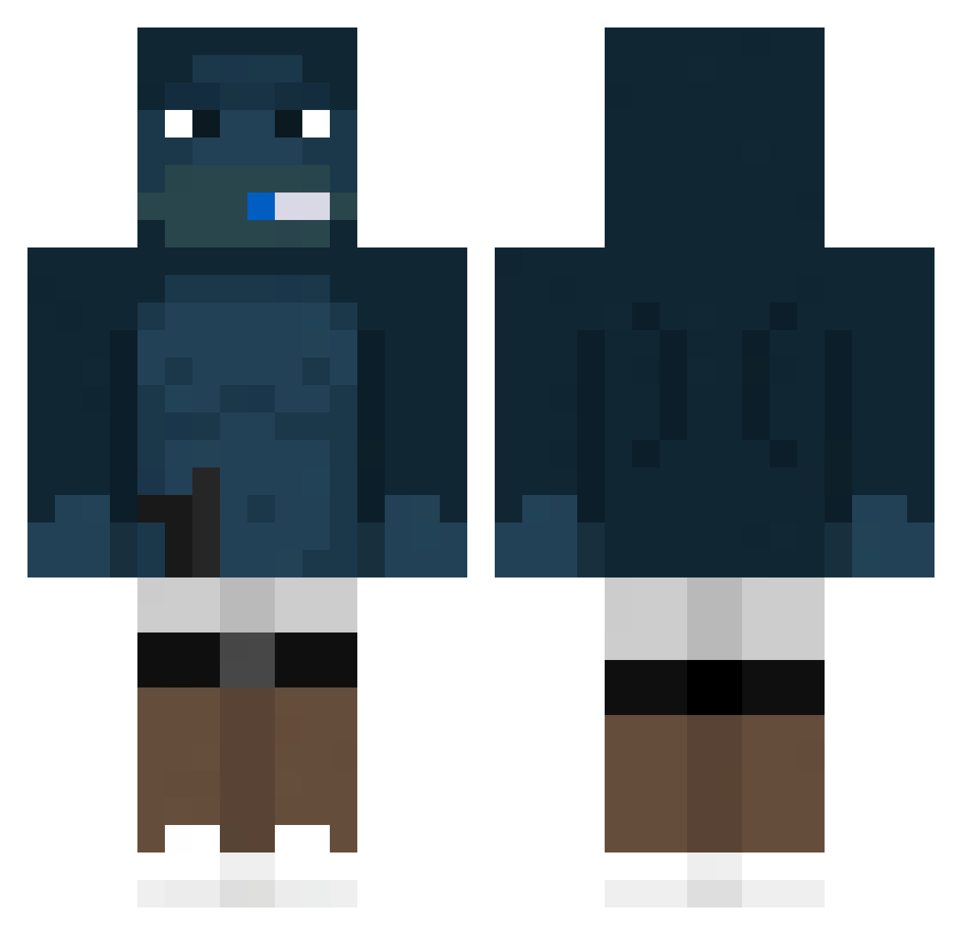 nGandalfium Minecraft skin, front and back view
