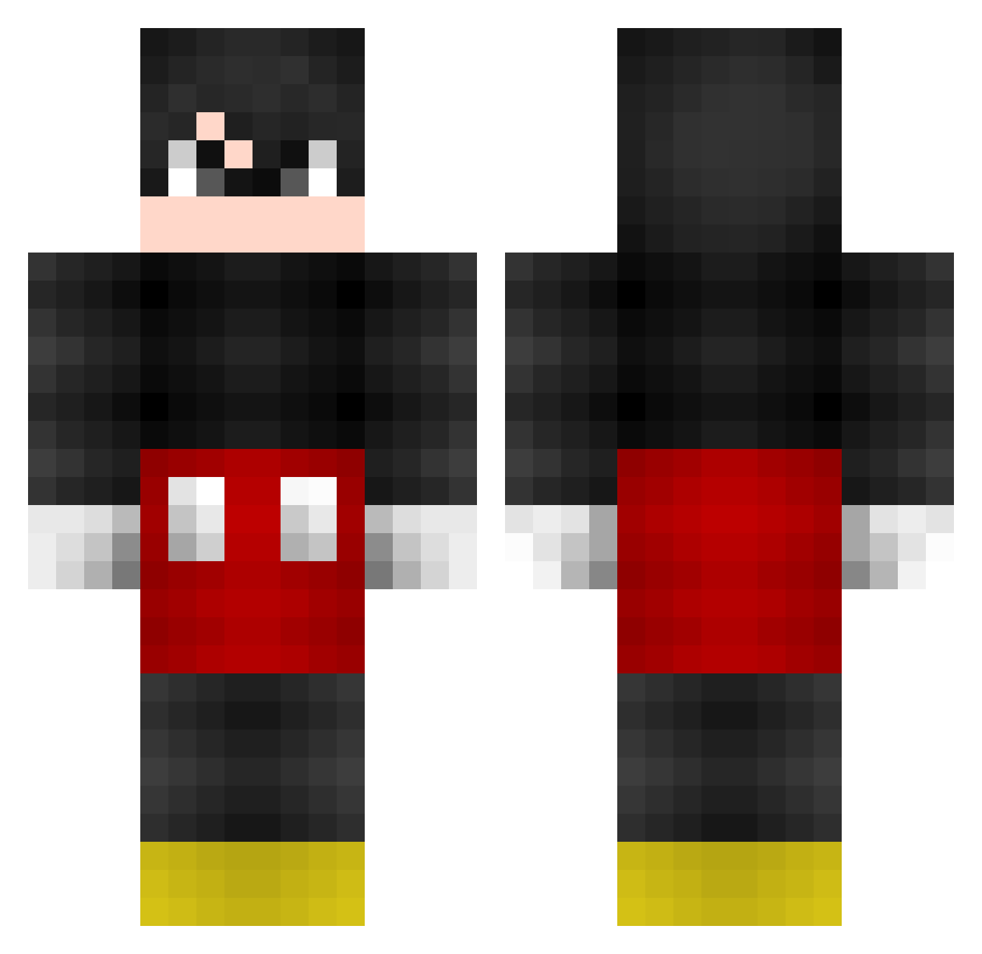 FinisheyHSW Minecraft skin, front and back view