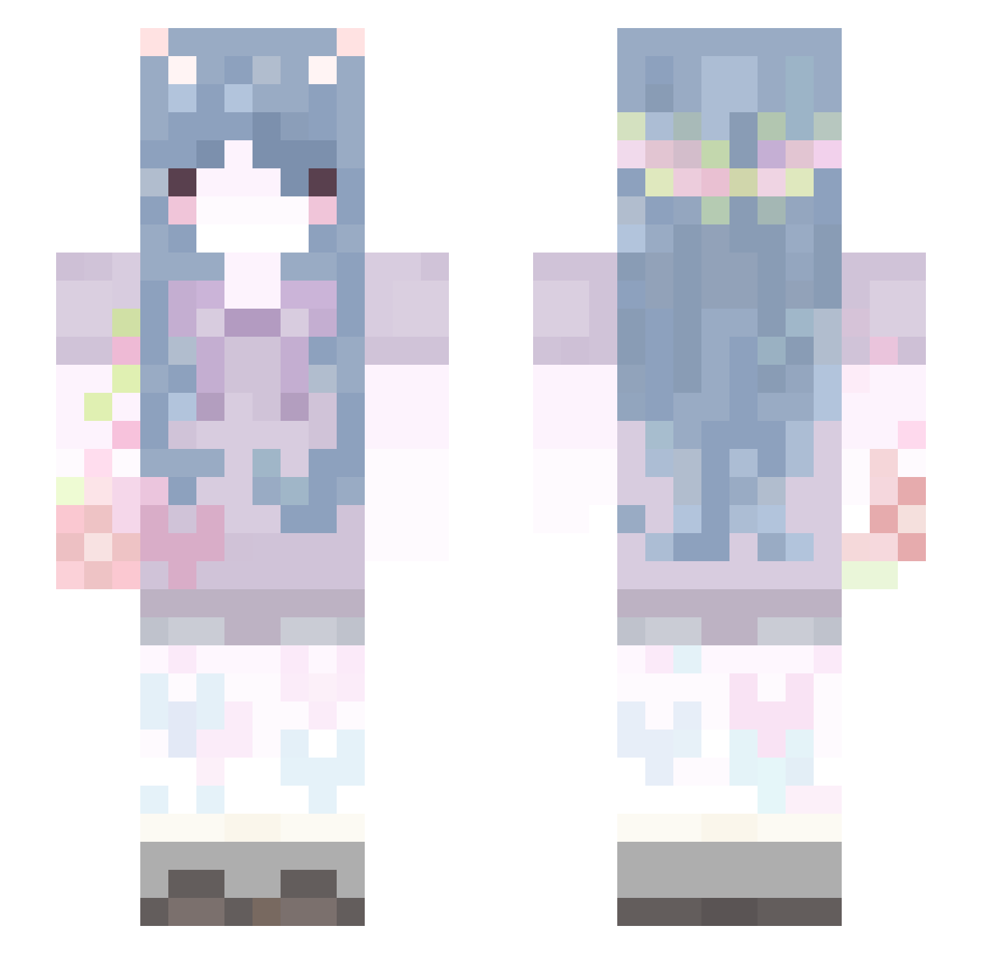 lesilowo Minecraft skin, front and back view