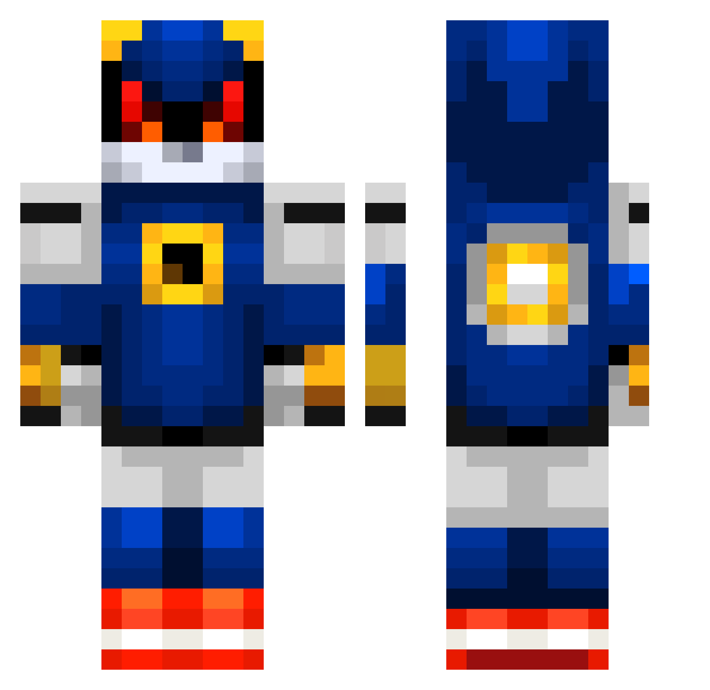 RAGNAROWSKI Minecraft skin, front and back view