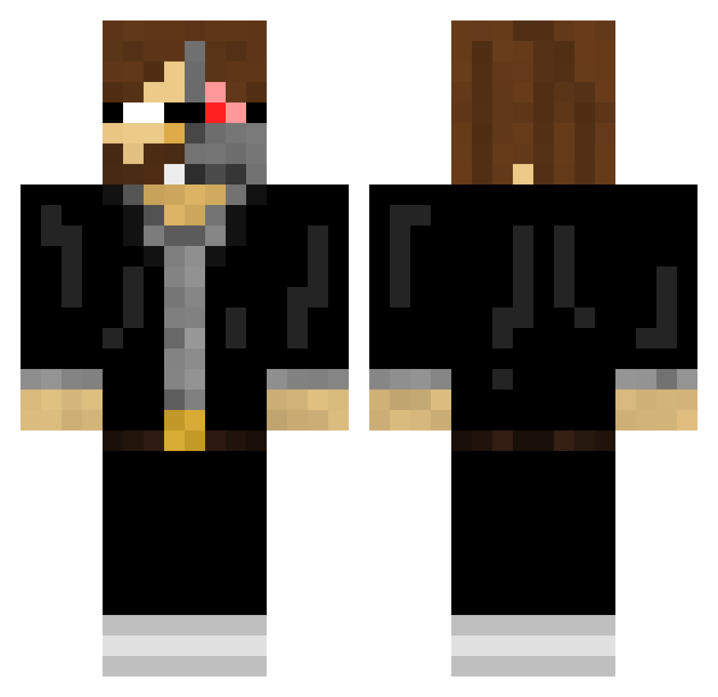 thejxnator3000 Minecraft skin, front and back view