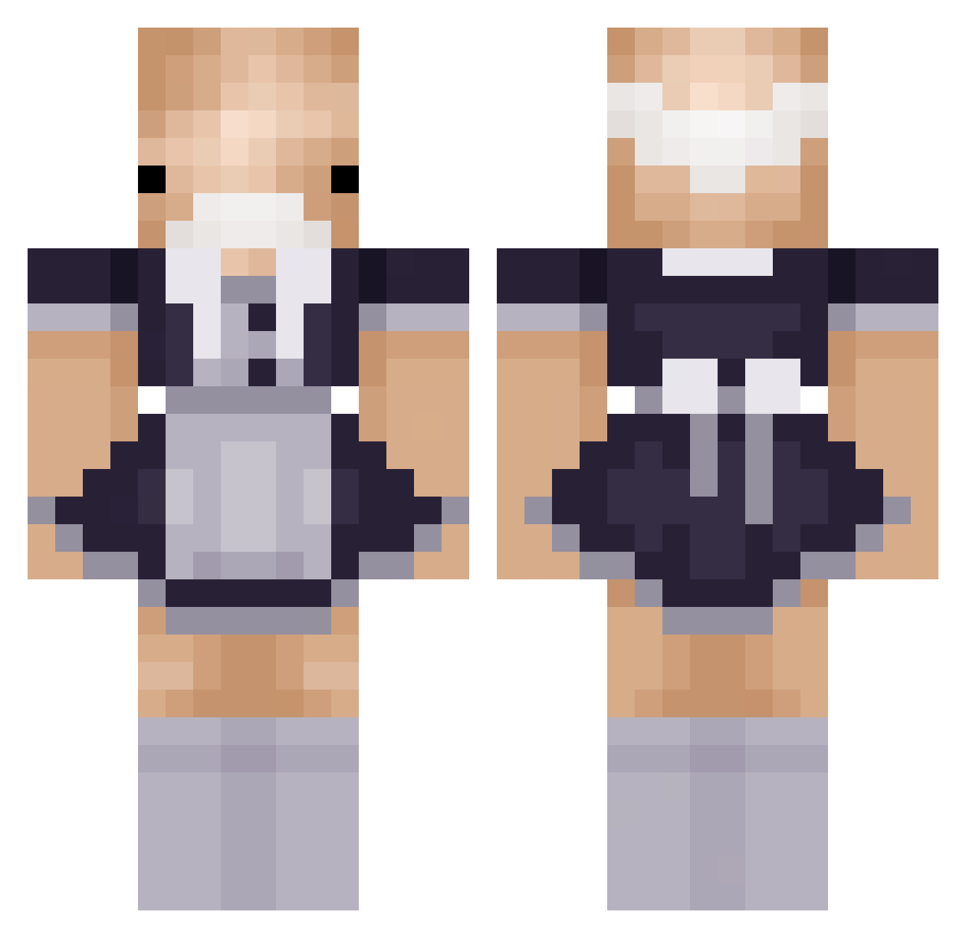 PedoCarner Minecraft skin, front and back view