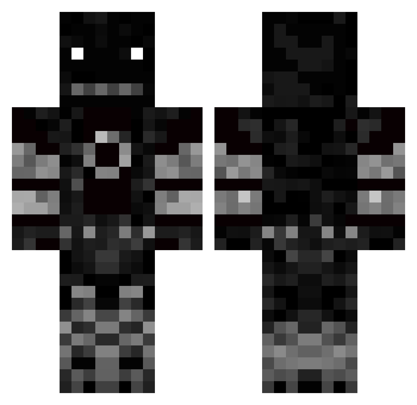 AtomicZXZ Minecraft skin, front and back view