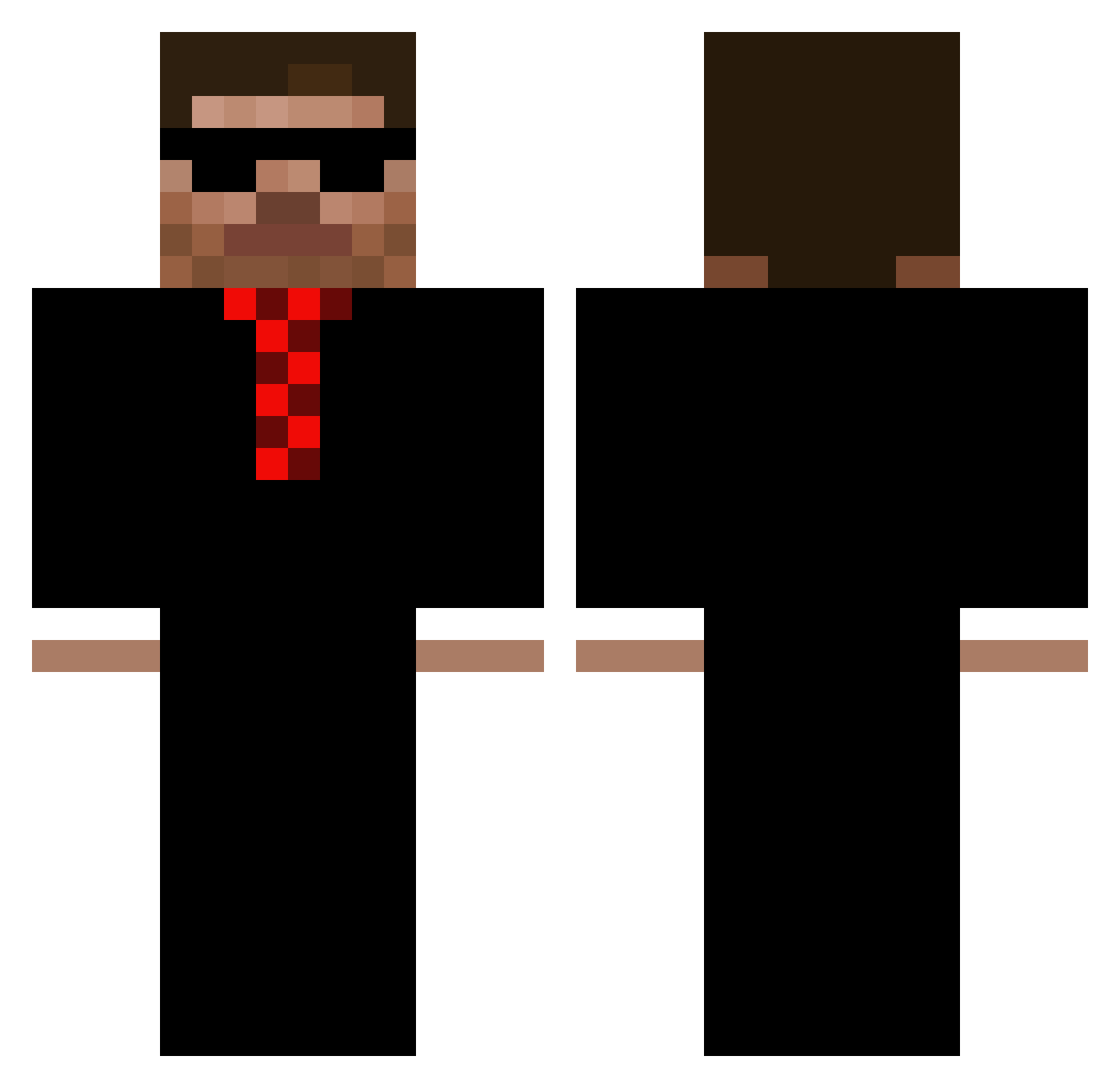 Corrupt69420 Minecraft skin, front and back view