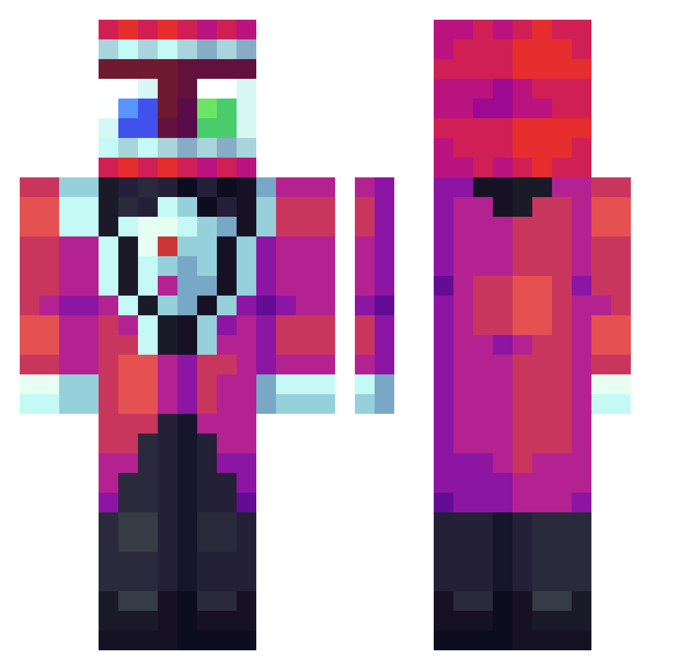Smonk6123 Minecraft skin, front and back view