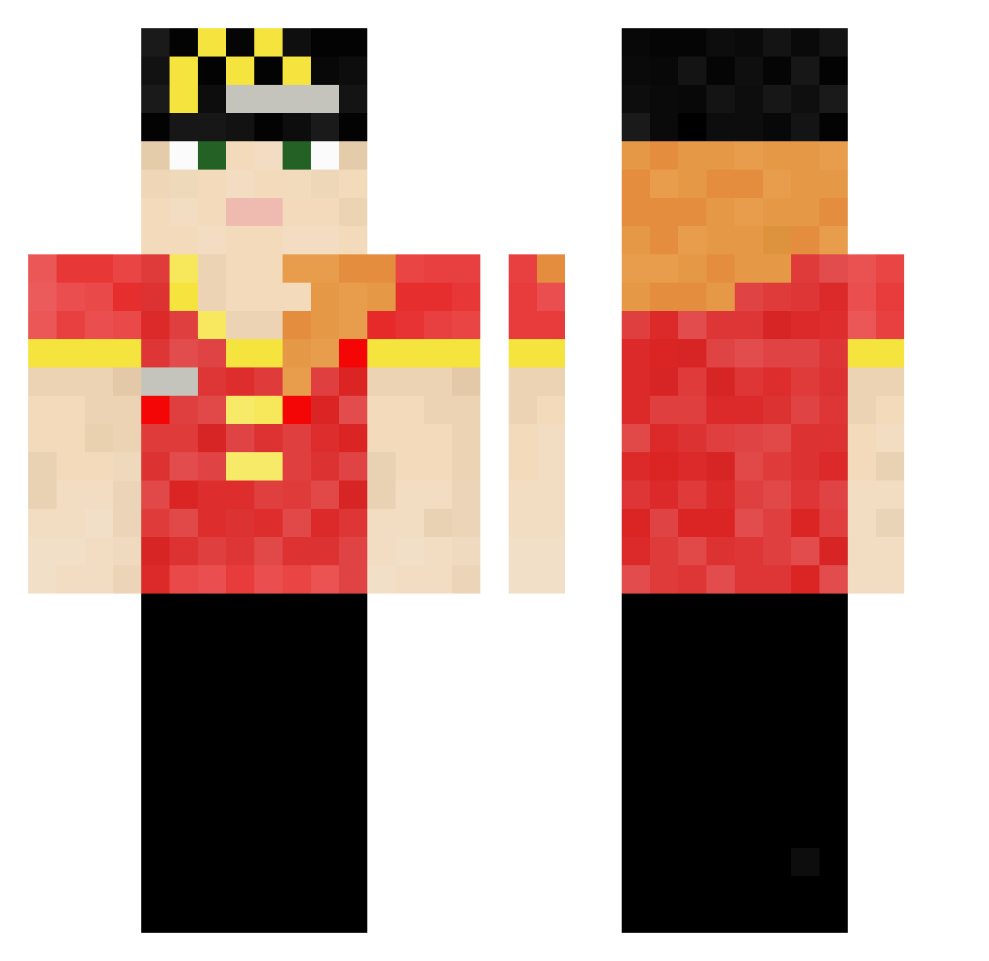 TheBazz Minecraft skin, front and back view