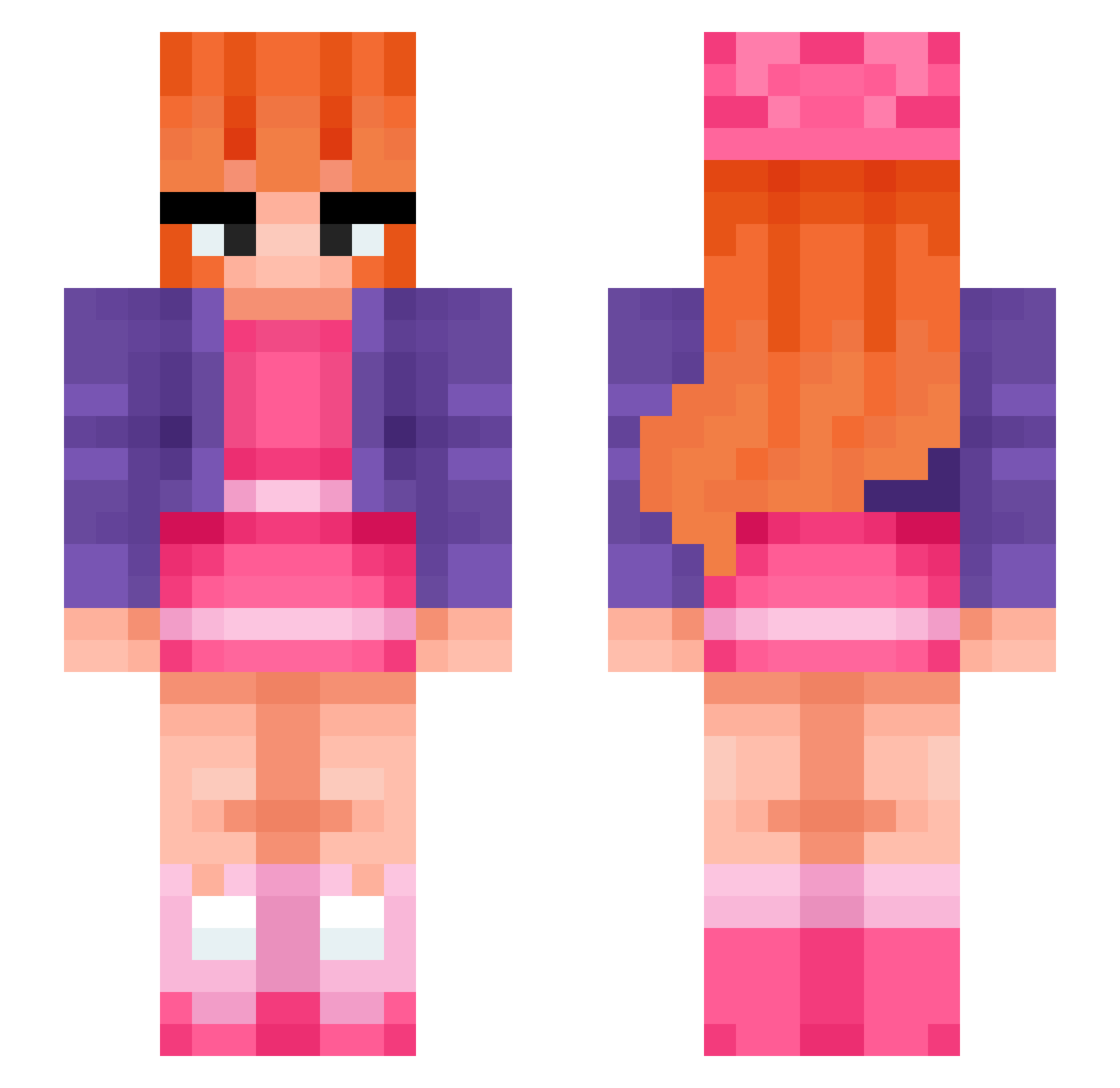 SrSherlock420 Minecraft skin, front and back view