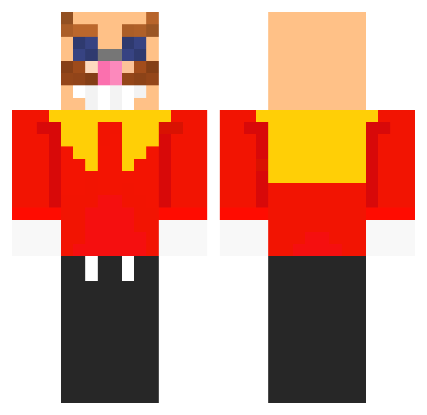 Scth Minecraft skin, front and back view