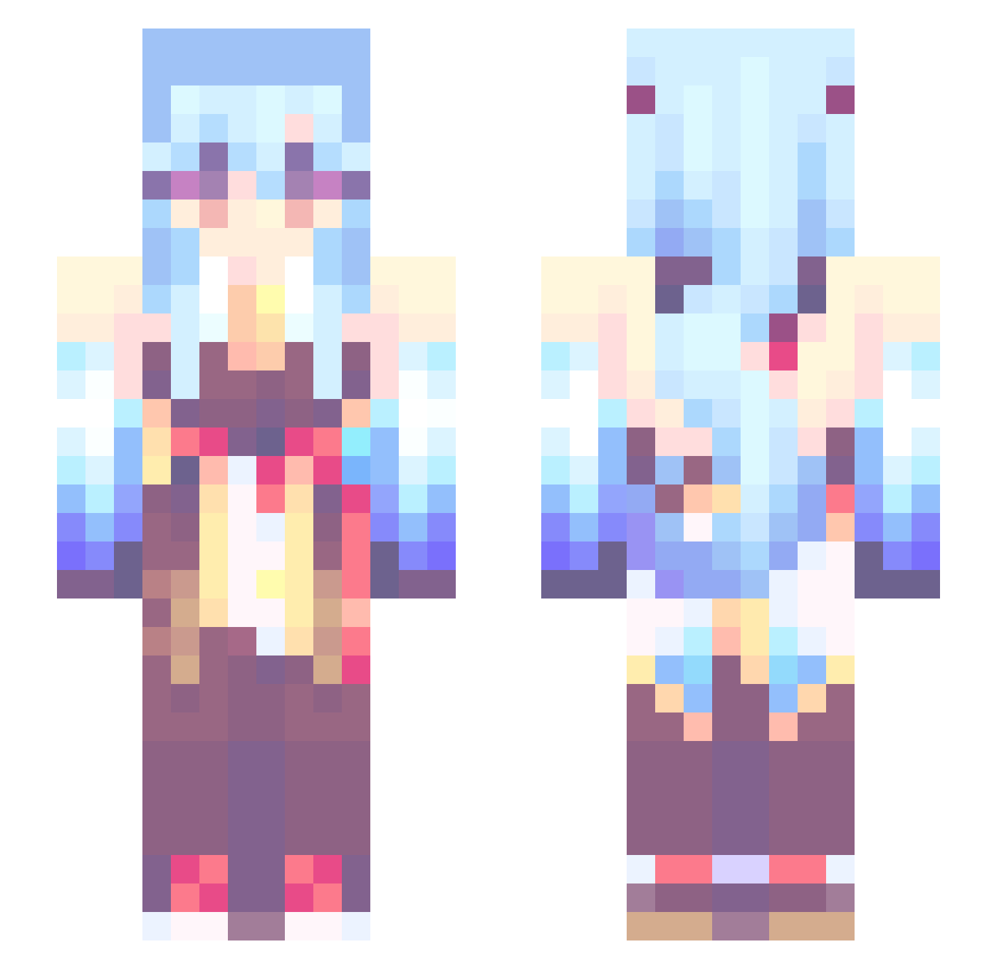 Phoroll Minecraft skin, front and back view