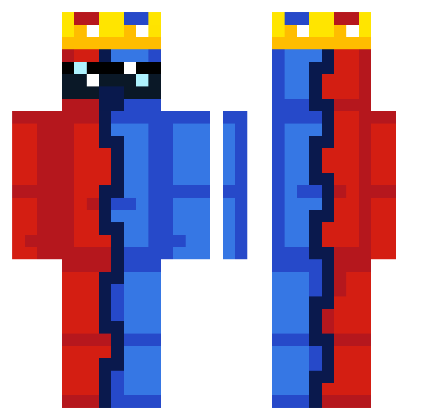 Fonderr Minecraft skin, front and back view