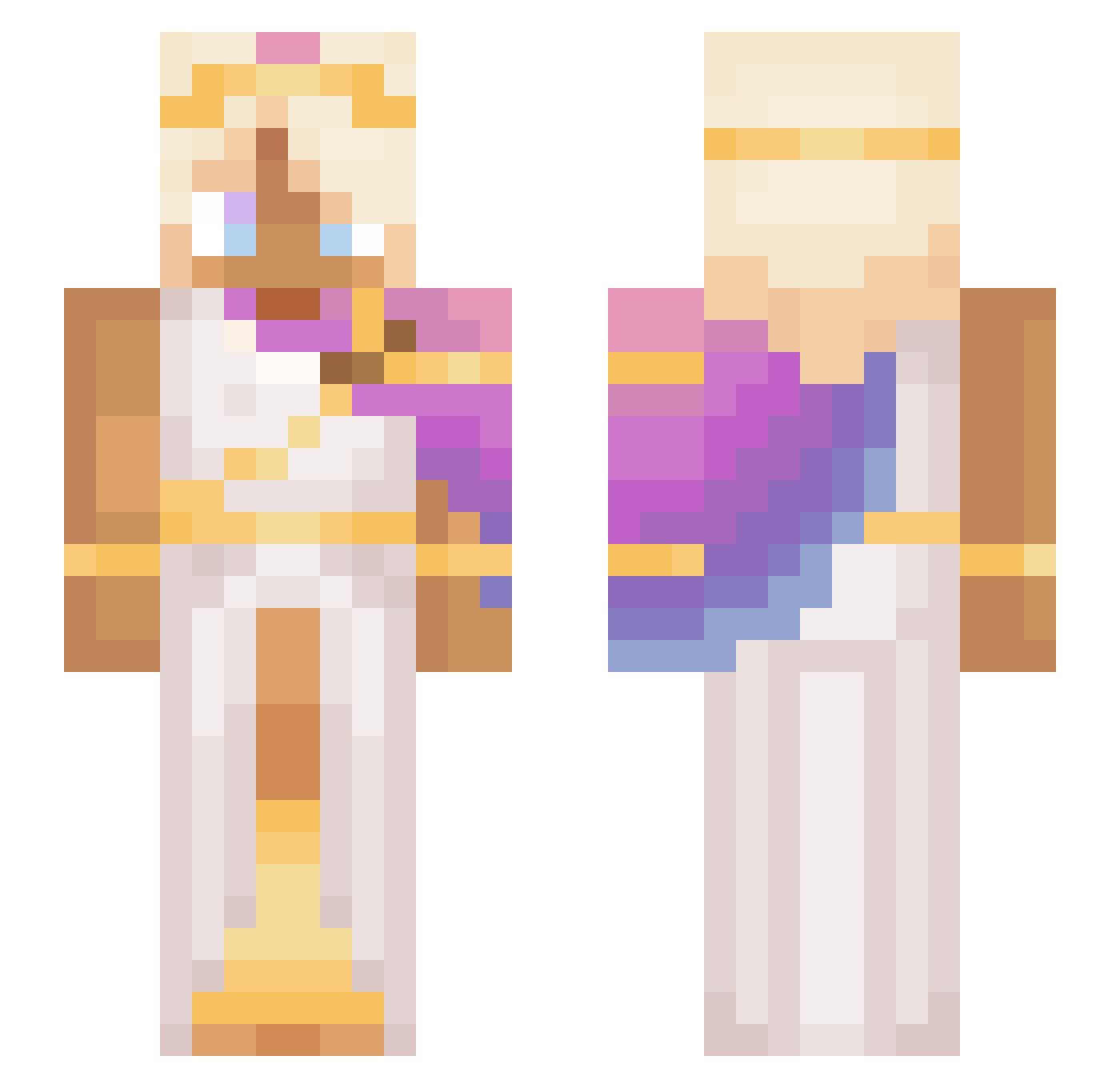TheAmazingMilk Minecraft skin, front and back view