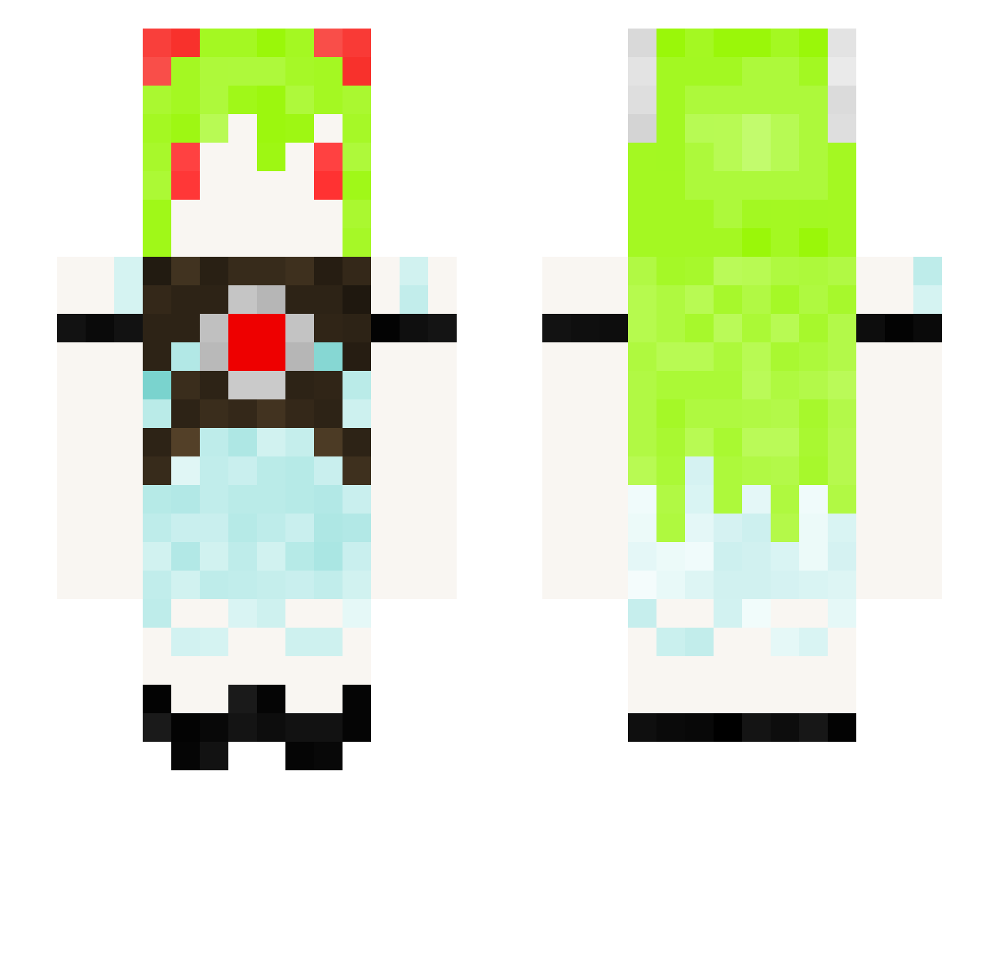 LokuYuki Minecraft skin, front and back view