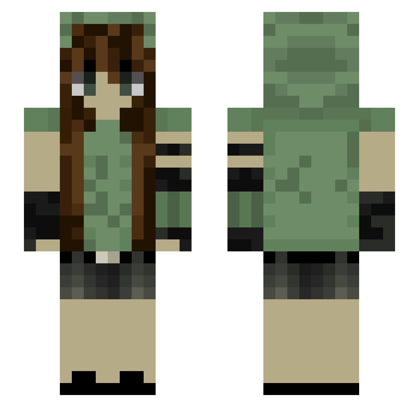 AmeliA6141 Minecraft skin, front and back view