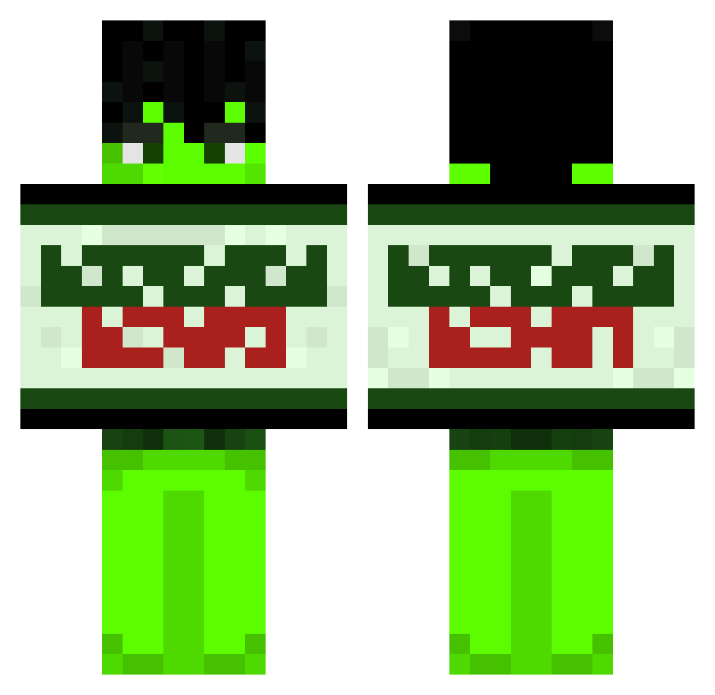VoltaireCut Minecraft skin, front and back view