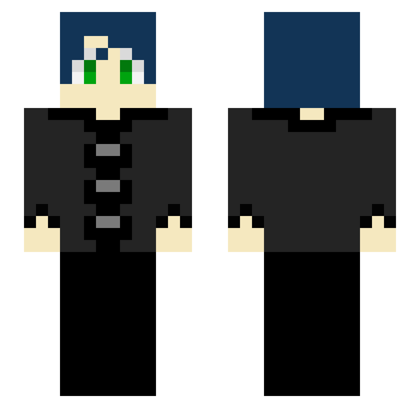 strangewolf101 Minecraft skin, front and back view