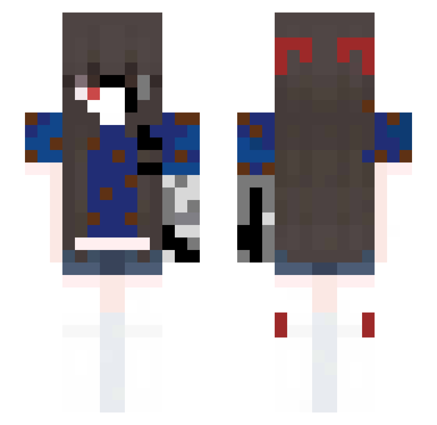 ZelterNext Minecraft skin, front and back view