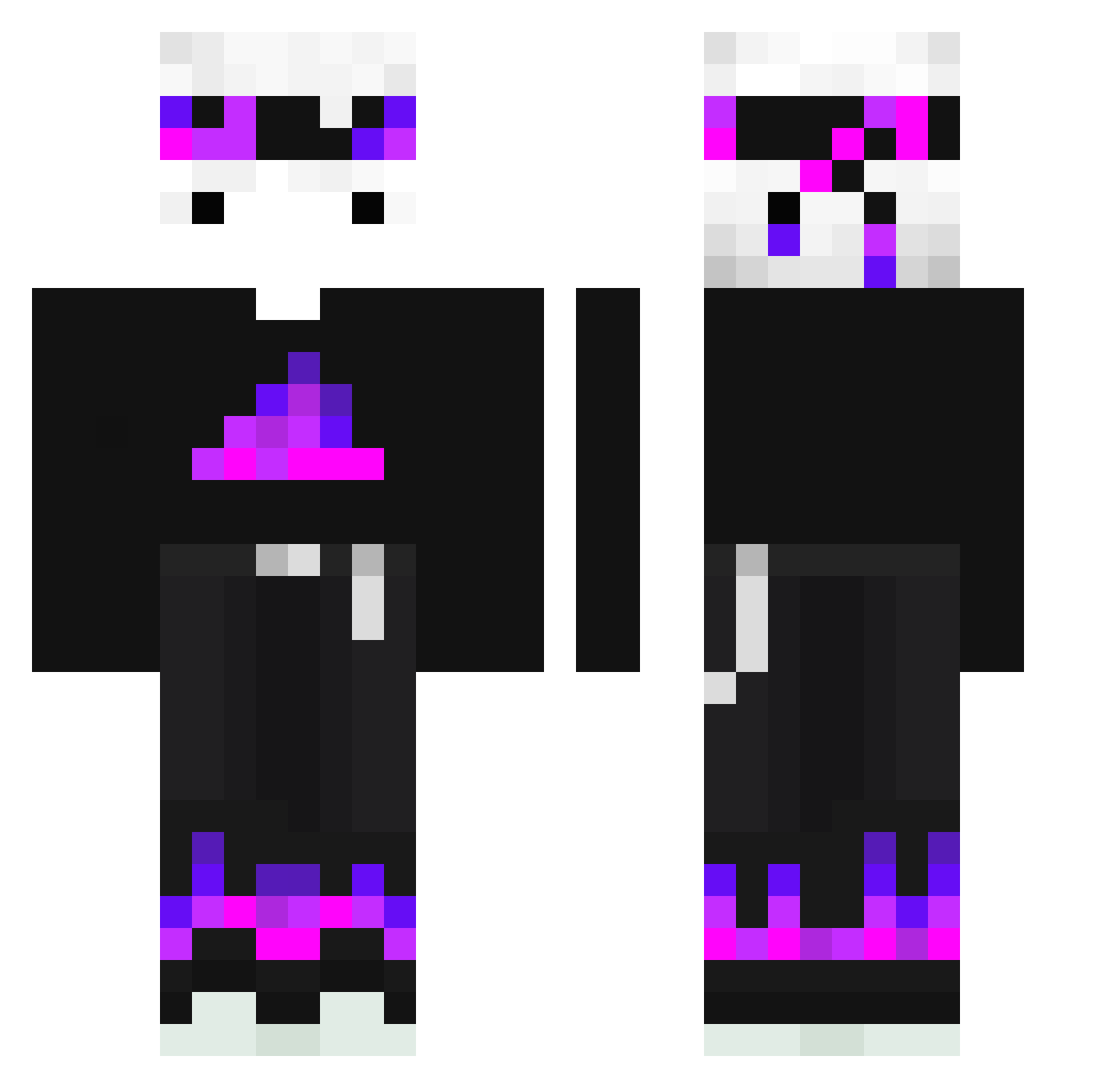 rdswastaken Minecraft skin, front and back view