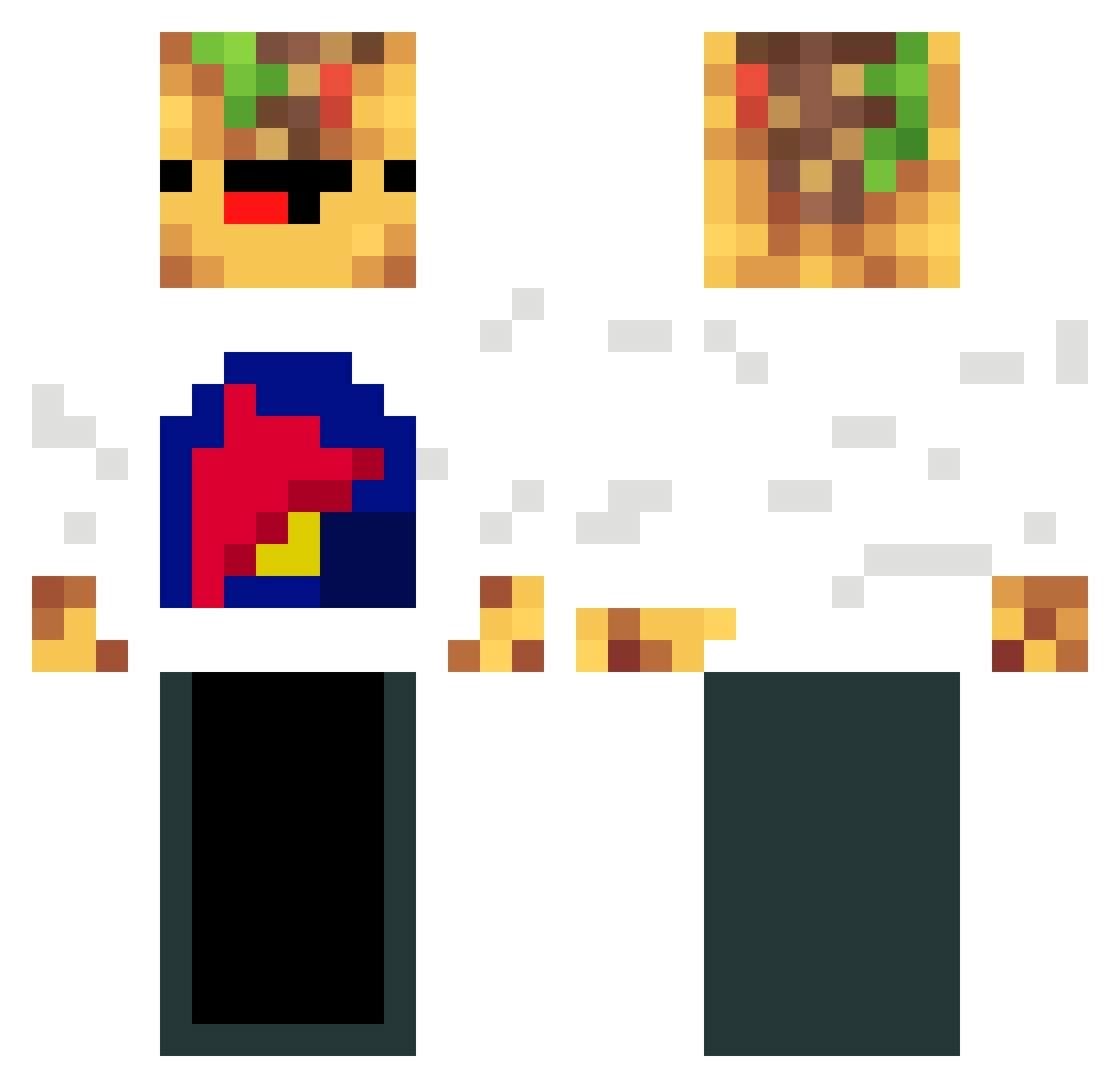 mongeck Minecraft skin, front and back view