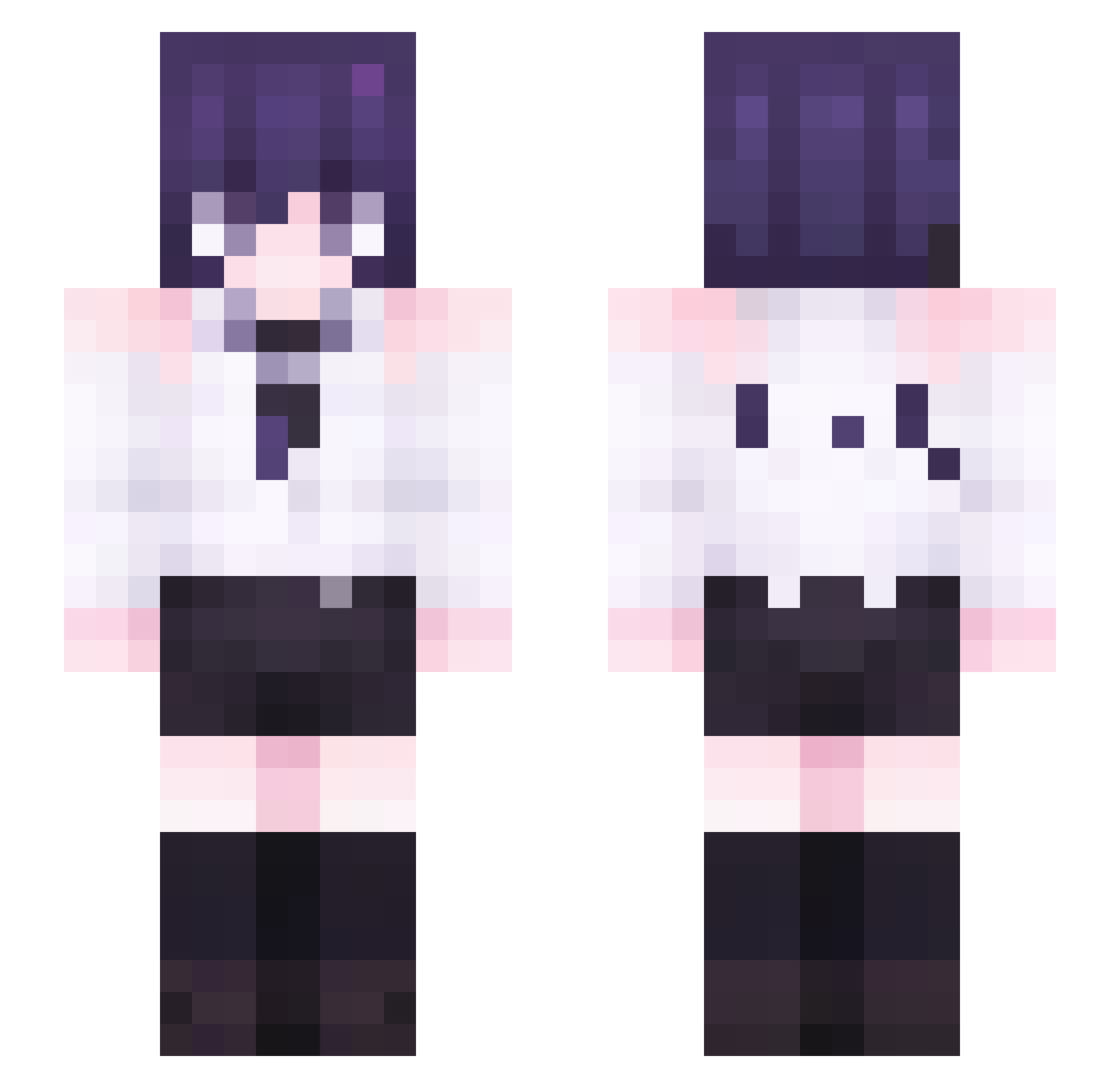 CYqvq Minecraft skin, front and back view