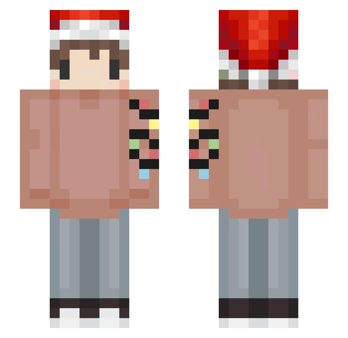 paleogene Minecraft skin, front and back view