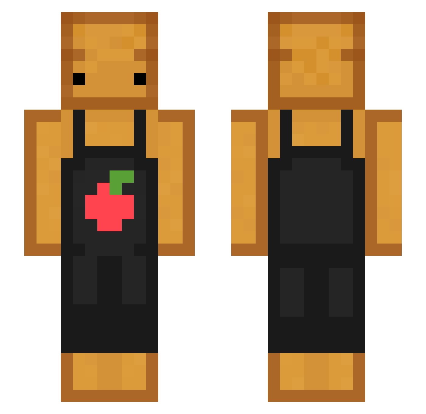 Gluten Minecraft skin, front and back view