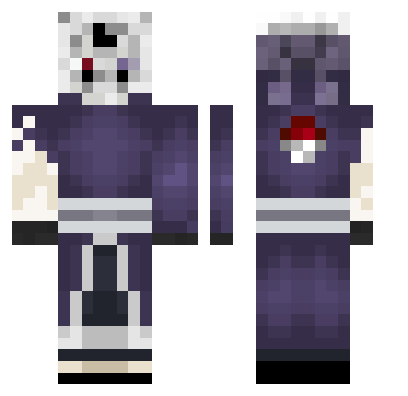 SHBROSHARK08 Minecraft skin, front and back view
