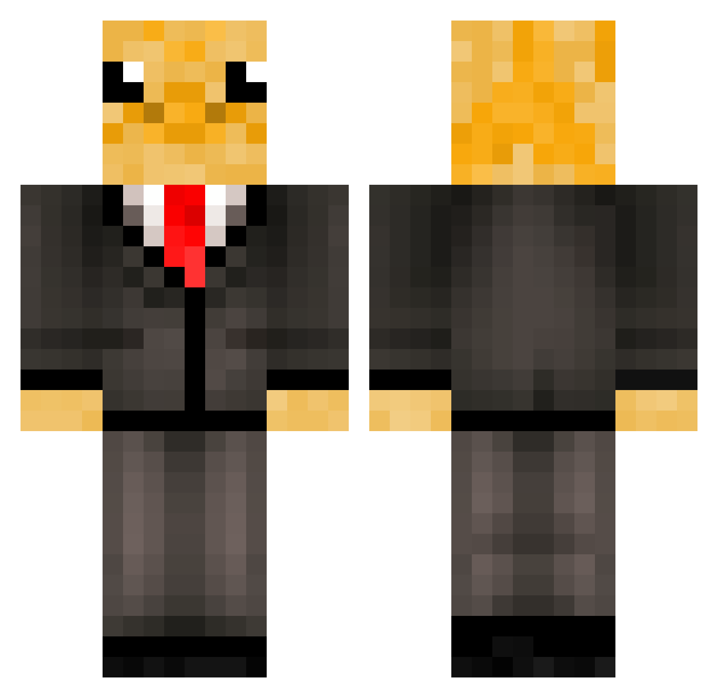 Mikaleek Minecraft skin, front and back view