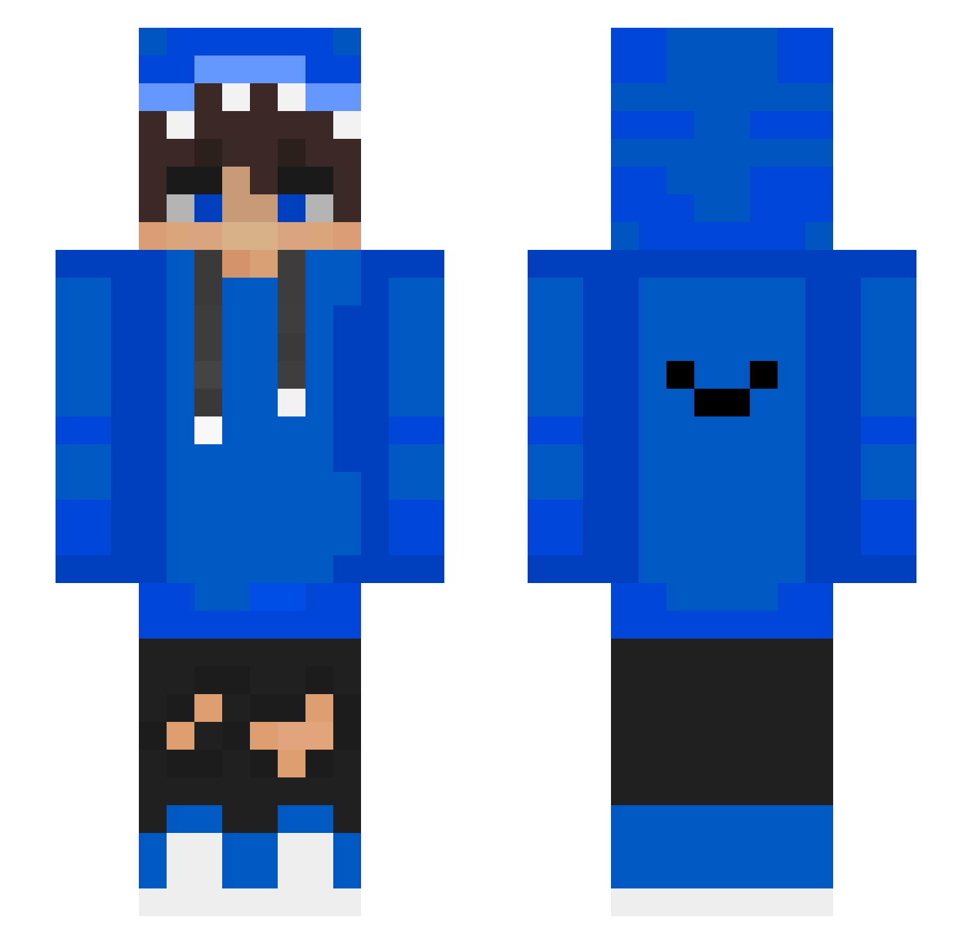 panobtw Minecraft skin, front and back view