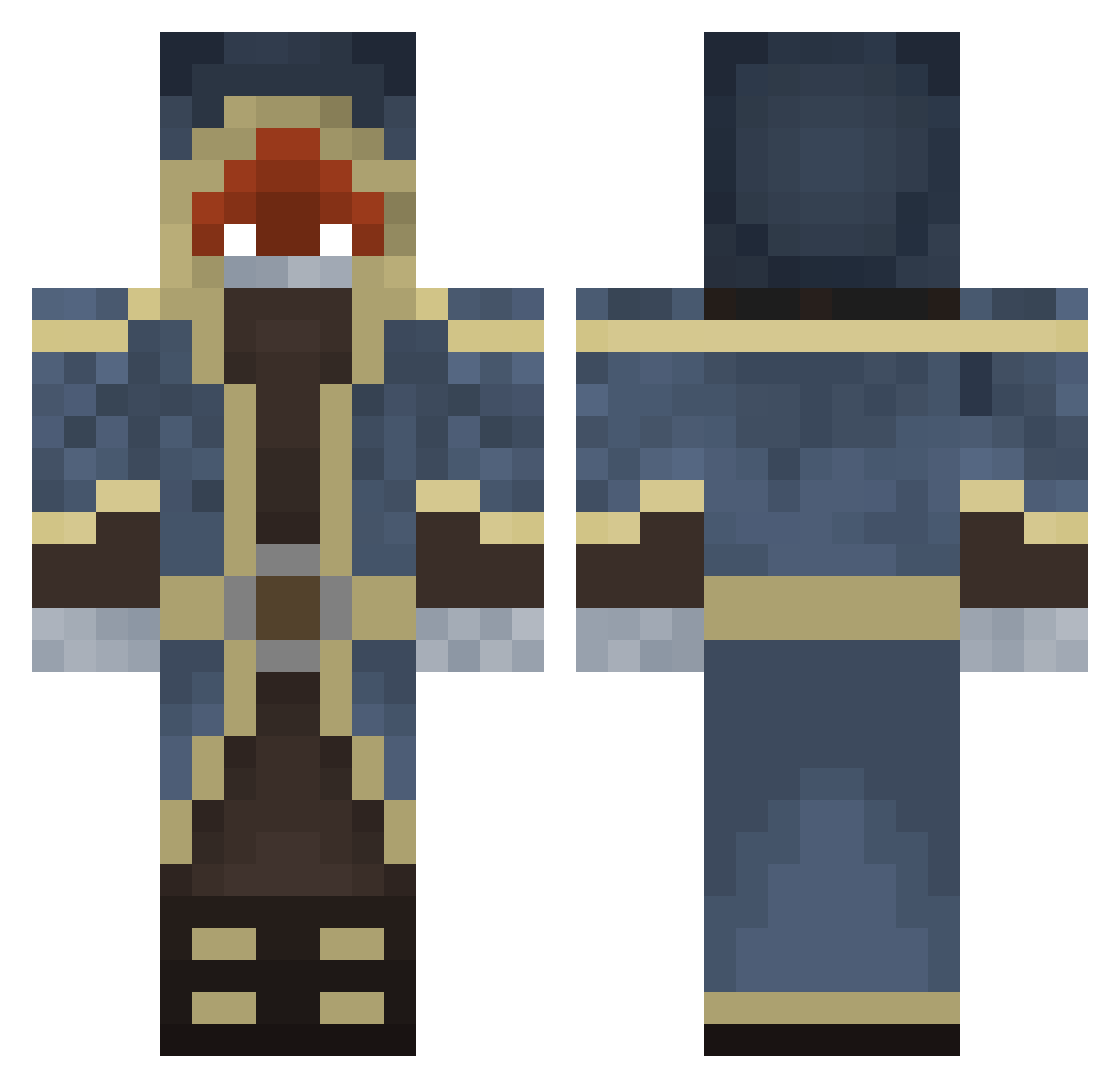 Timbering Minecraft skin, front and back view