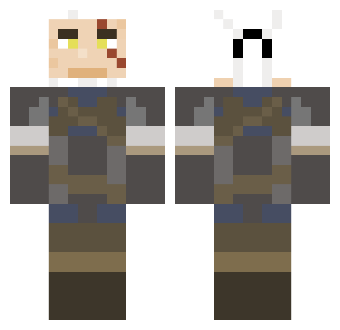 SMASH1074 Minecraft skin, front and back view