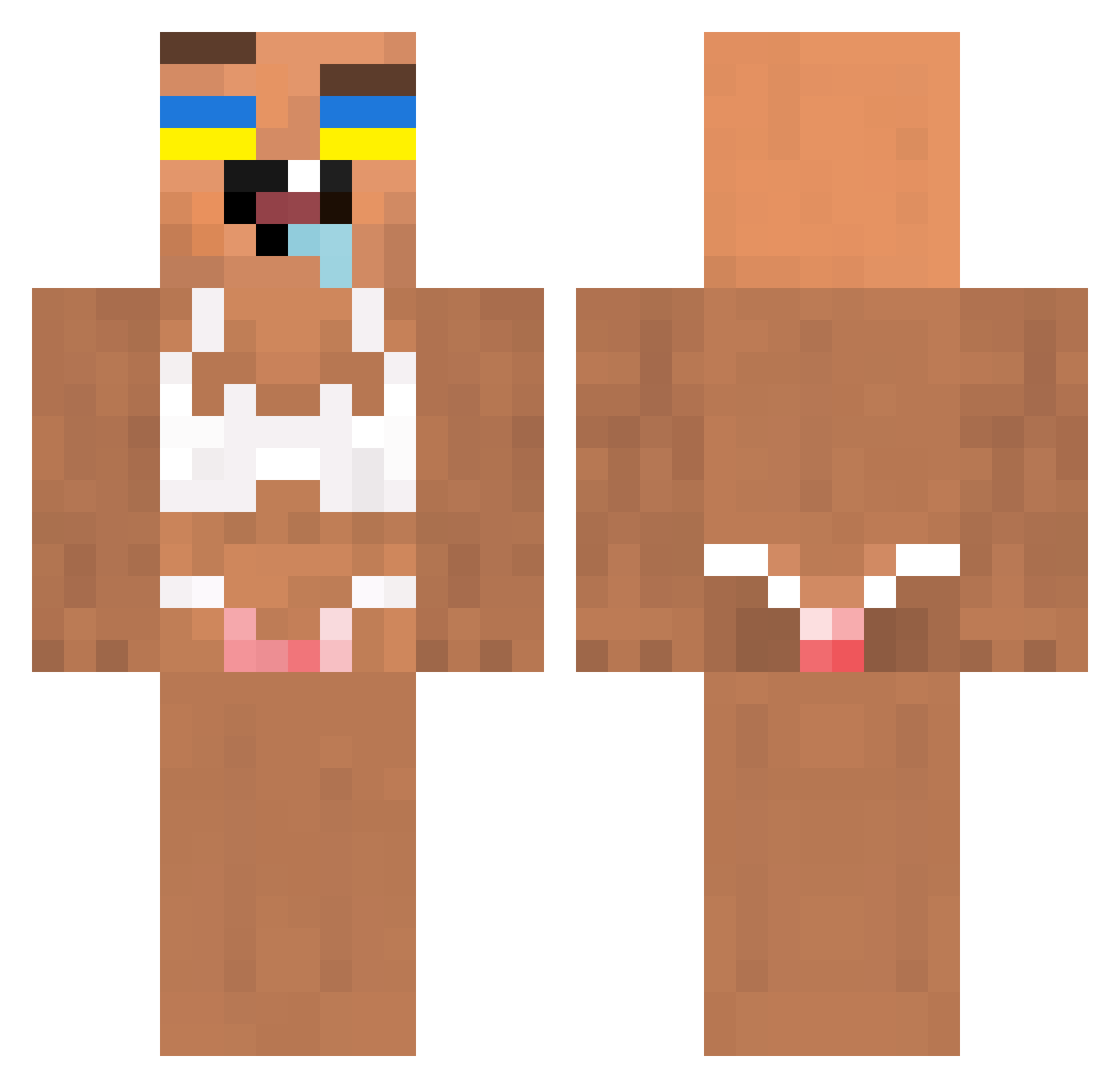 Qazary Minecraft skin, front and back view