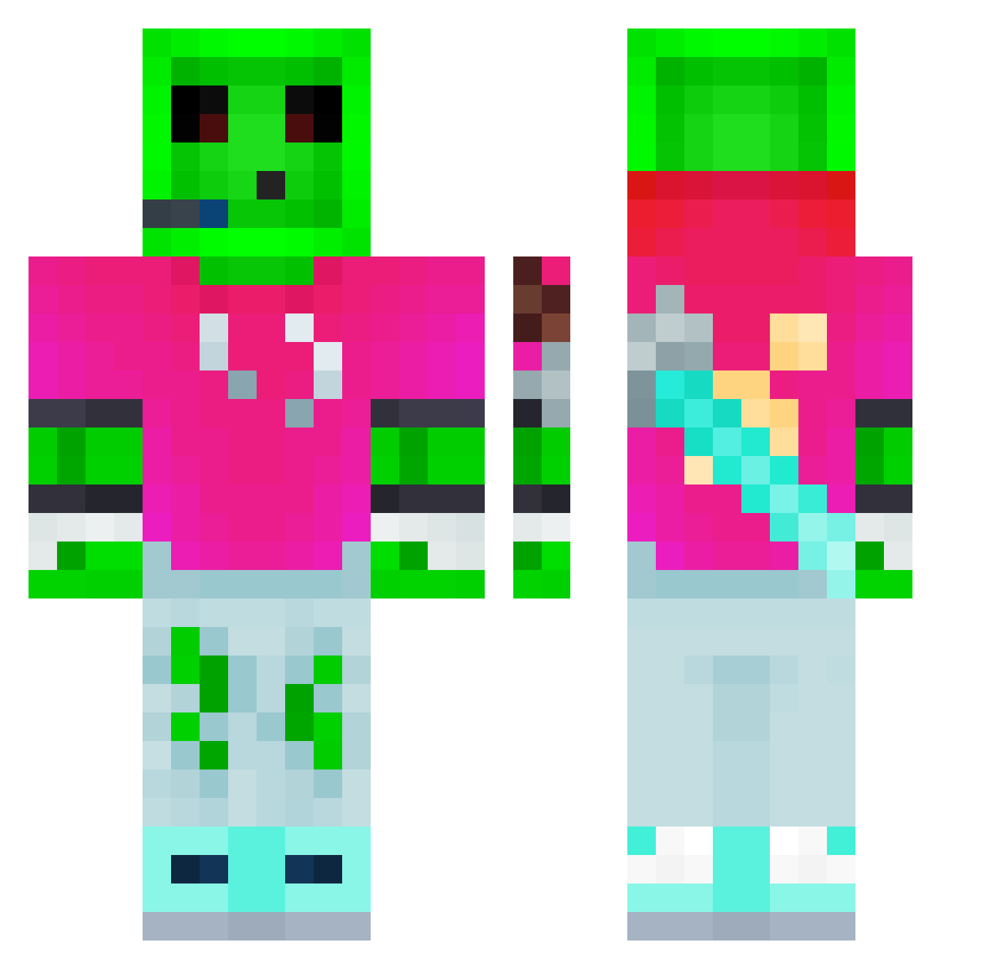 SickMercury4986 Minecraft skin, front and back view