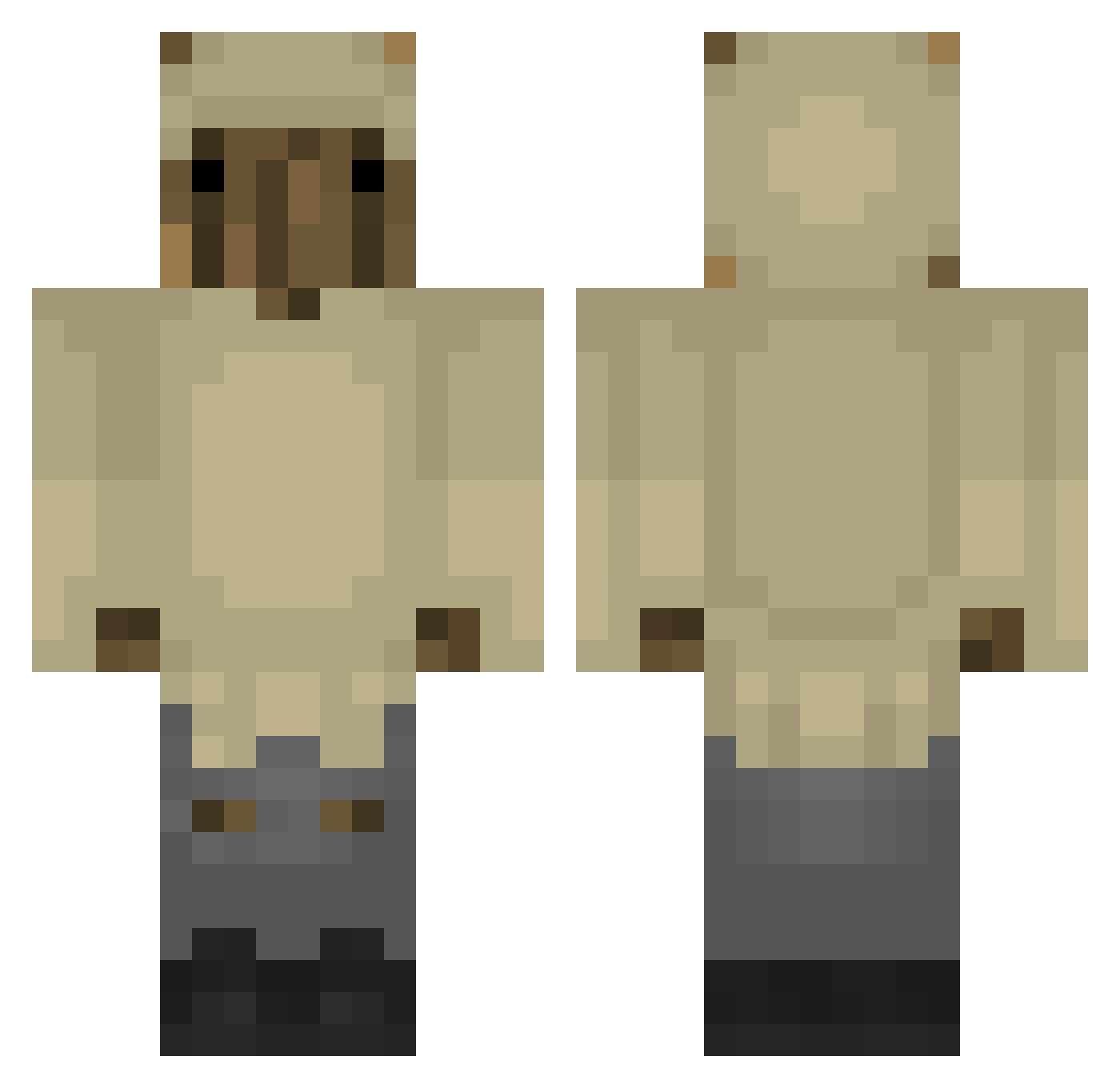 MrSpruce_ Minecraft skin, front and back view